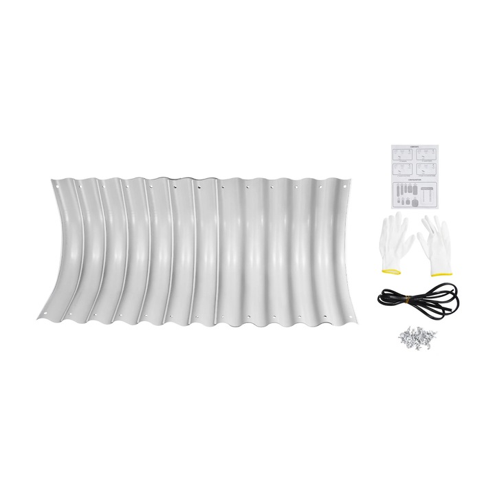 Strat de gradina inaltat 2 bucati, Jardiniera metalica rotunda, Dimensiuni 60×60×43 cm, Otel placat cu aluzinc galvanizat, Cu banda de cauciuc, Pentru legume si flori, Exterior