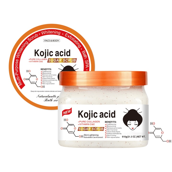 Scrub corporal cu zahar si sare, exfoliant delicat, 610g, pentru toate tipurile de piele