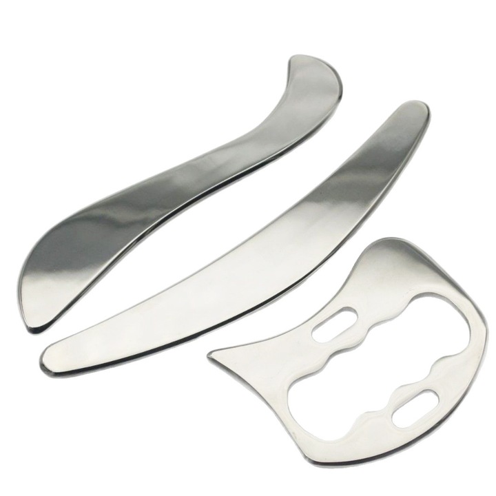 3 az 1-ben rozsdamentes acél Gua Sha masszázseszköz - Gua Sha az állkapocs kontúrozásához fizikoterápiához, Gua Sha masszázseszköz - Relaxációs eszköz