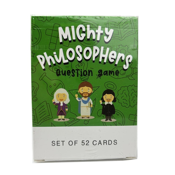 Társasjátékok, Mighty Philosophers, kártyajáték készlet, 9x6.5cm, filozófiai témájú