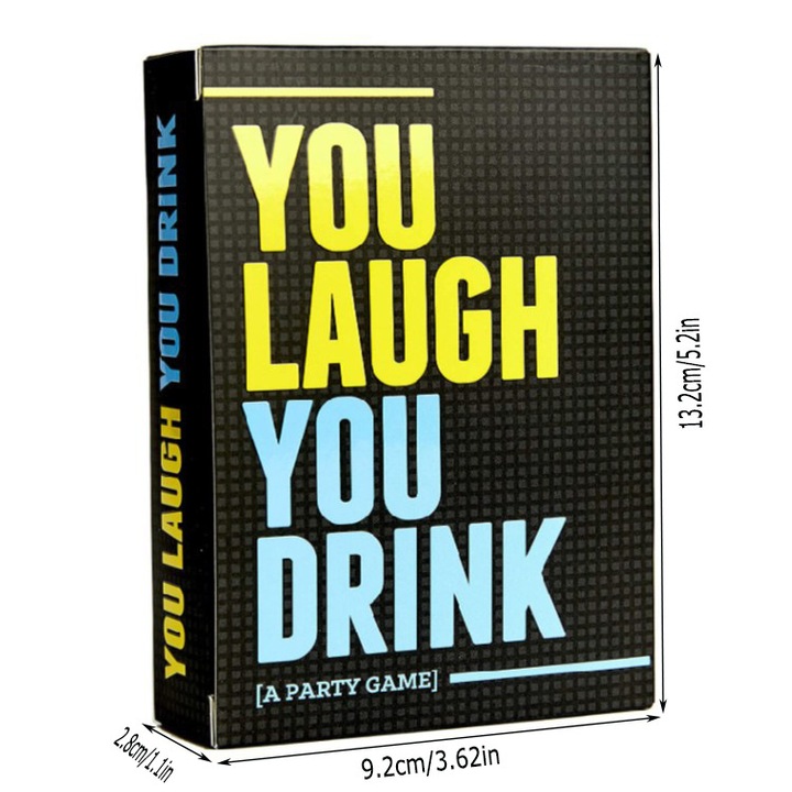 Játékkártyák - "You Laugh, You Drink", társasjáték készlet, 13.2x9.5cm