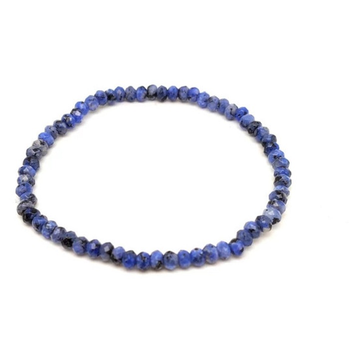 Achát tűz faz szinezett kék korong kari 4x3mm