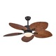 Ventilator de tavan cu Lustra, Aiorber, 132cm, 6 trepte de viteza reglabile, iluminare reglabila in trei culori, motor cu rotatie inversa, potrivit pentru toate anotimpurile, 40W, maro