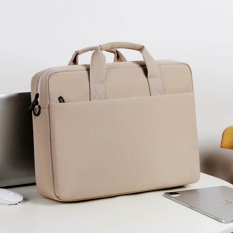 Geanta pentru laptop, respirabila, impermeabila, rezistenta la socuri, cu maner si sistem de transport cu roti, ORBER, prevazuta cu perne de aer, potrivita pentru laptopuri de 17-18 inch, din tesatura Oxford, 44 × 9 × 33 cm, culoare kaki