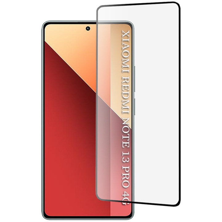 Folie de protectie pentru Xiaomi Redmi Note 13 Pro 4G / Poco M6 Pro 4G Comari® NeoGlass, sticla securizata 9H, Full Glue, claritate HD, rezistenta la zgarieturi, margini negre, transparent