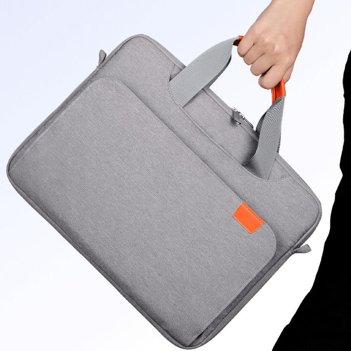 Geanta pentru laptop, Aiorber, 14.1 inci, stil crossbody, protectie completa la 360°, 6 compartimente, impermeabila, captuseala groasa din plus, gri