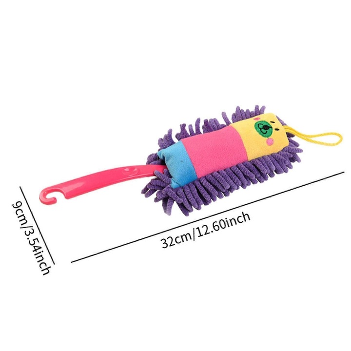 Perie de praf din microfibra, violet, 9cmx32cm, pentru curatenie acasa si masina, set