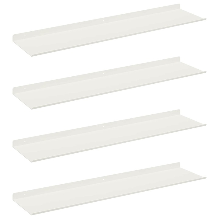 vidaXL Lebegő polc Falra szerelhető 4 pcs Fehér 80 x 18 x 2, 5 cm Acél 8004043