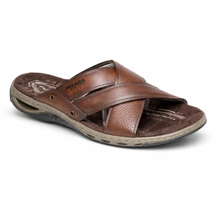 Pegada Pegada barna férfi tépőzáras bőr szandál 134703-02 07802