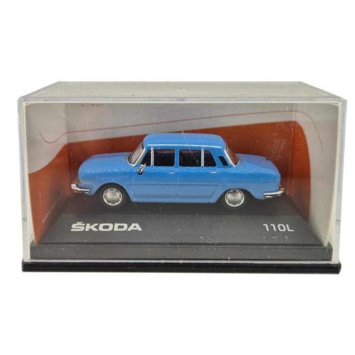 Skoda 110L (1973) modellautó, világoskék, 1:72, fém