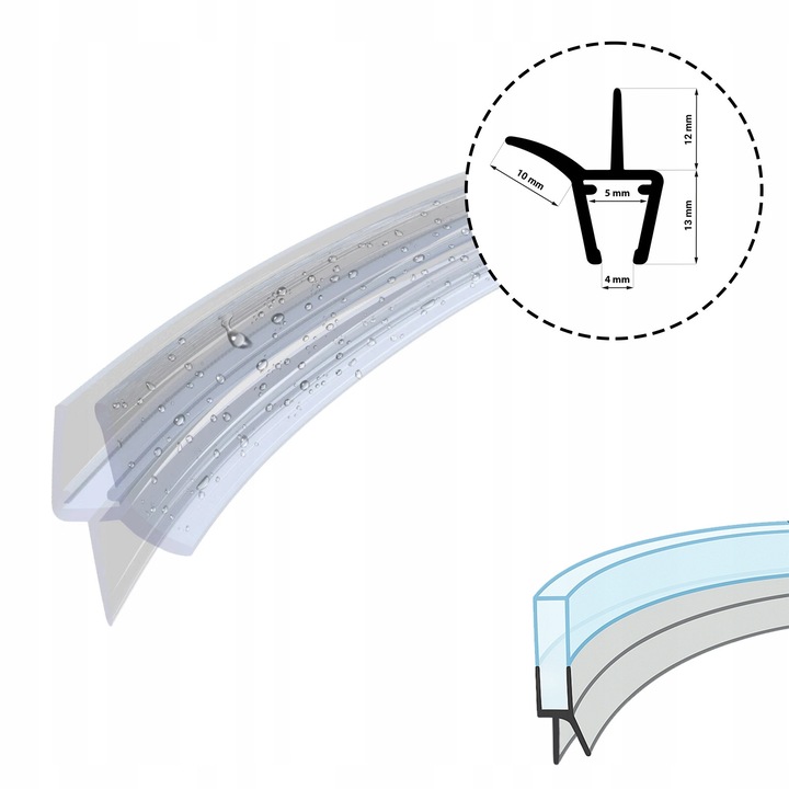 Uszczelca pentru usi, COCOS, model DK13, 5mm, 100cm, transparent