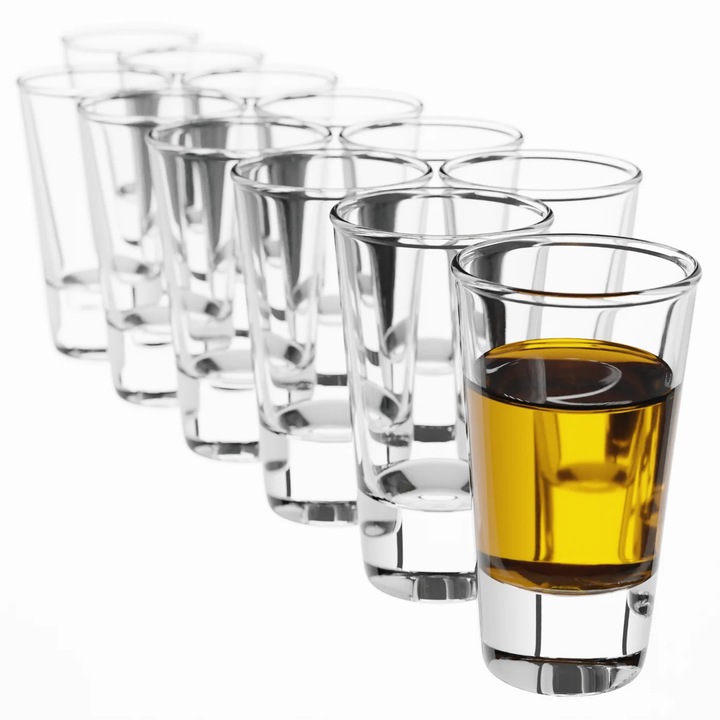 Shot- és likőröspoharak, készlet, 28 ml, 12 darab, FCM tanúsítvány, vodkához