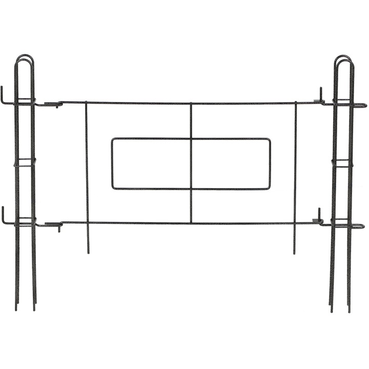 Poarta de gradina, poarta metalica tip panou, pentru stalpi plati, 93 x 72 cm, negru