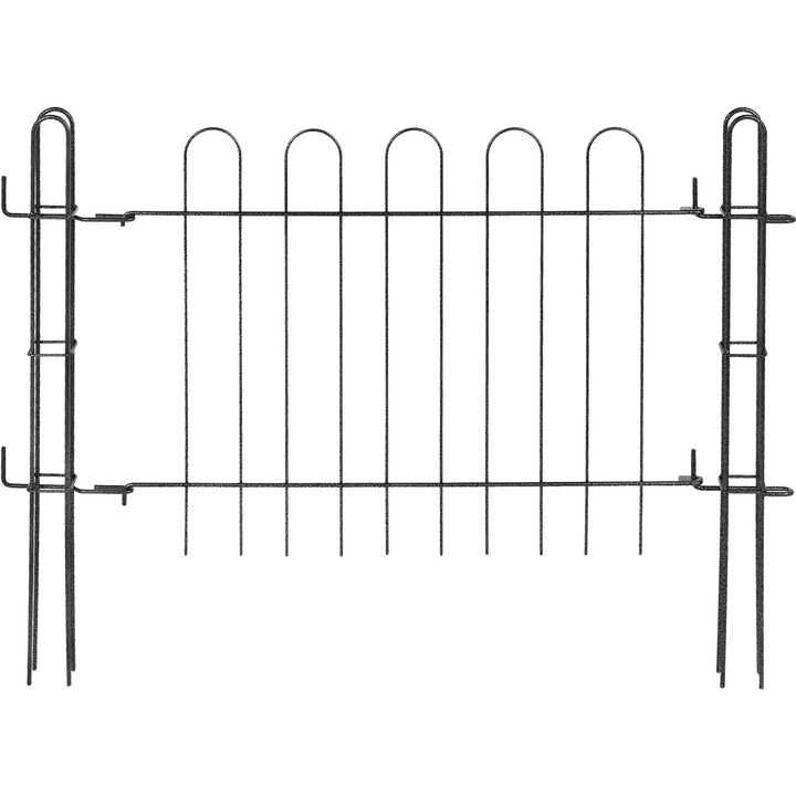 Poarta de gradina/poarta gard, Poarta panou, Metal, Pentru stalpi plati, 93 x 72 cm, Negru