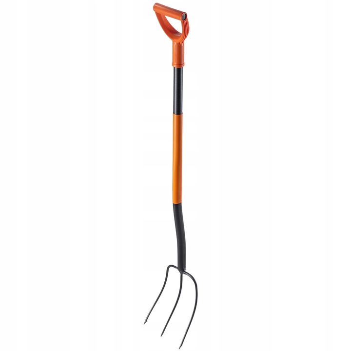 Kerti villa, komposzt- és szénvilla, 3 fogú, fém, ergonomikus nyél, 135 cm