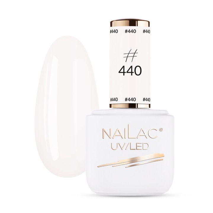 Oja hibrida NaiLac #440, alb rupt/ecru, 7ml