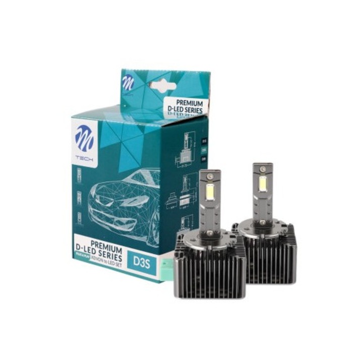 Set 2 leduri auto D3S, Canbus, 35W, 8400Lm, 12V-24V, M-tech