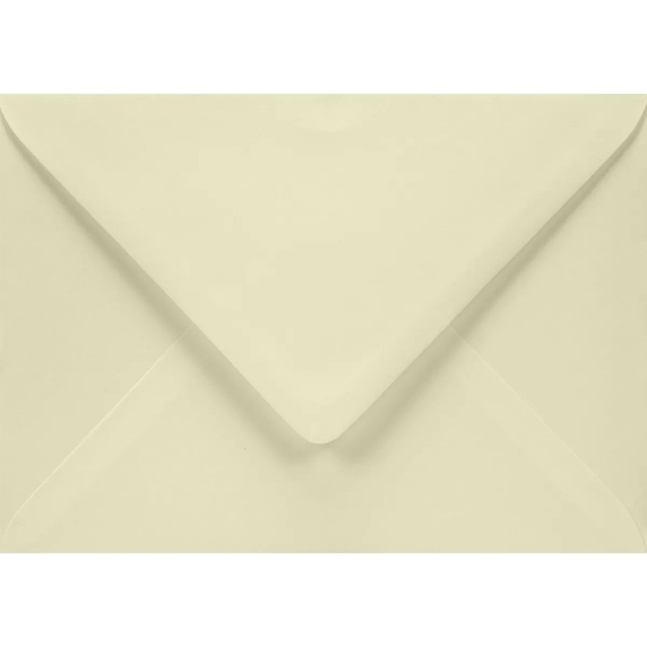 Set de plicuri decorative netede, Netuno, Lessebo, B6, 120x180mm, Varf, V-tip, 100g/m2, Hartie, ecru, 50 buc
