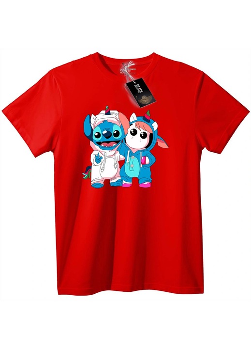 Tricou Stitch și Unicorn Prieteni, Rosu