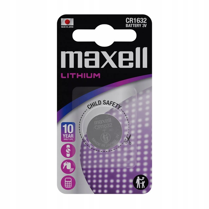 CR1632 lítium elem, Maxell, 140mAh, 16x3.2mm