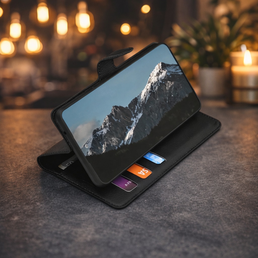 Husa Flip Inchidere Clapeta MagneticLock pentru Samsung Galaxy A17 5G / A17 4G / M17 / F17, Buzunare Card, Functie Stand, Protectie Completa, Inchidere cu Magnet, Piele ecologica, Negru