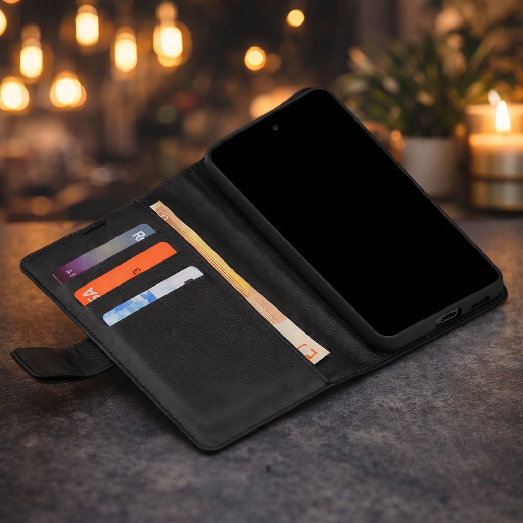 Husa Flip Inchidere Clapeta MagneticLock pentru Samsung Galaxy A17 5G / A17 4G / M17 / F17, Buzunare Card, Functie Stand, Protectie Completa, Inchidere cu Magnet, Piele ecologica, Negru