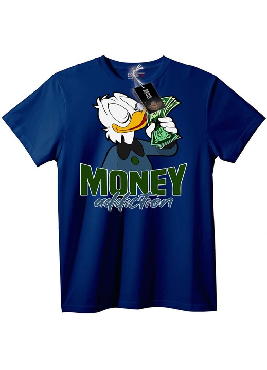 Póló Scrooge Pénzfüggőség, Tengerészkék, 7XL