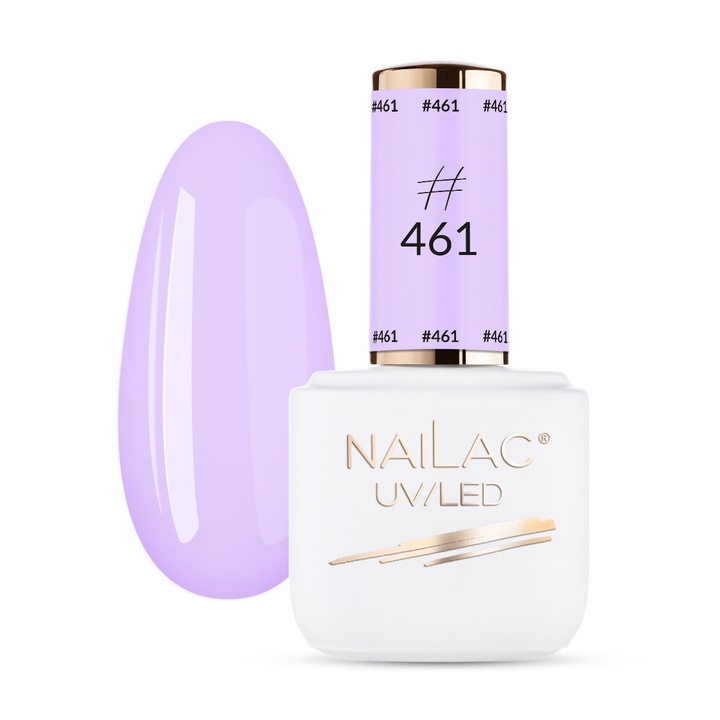 Oja hibrida NaiLac 7ml, pastel violet, aplicare usoara, rezistenta la caldura