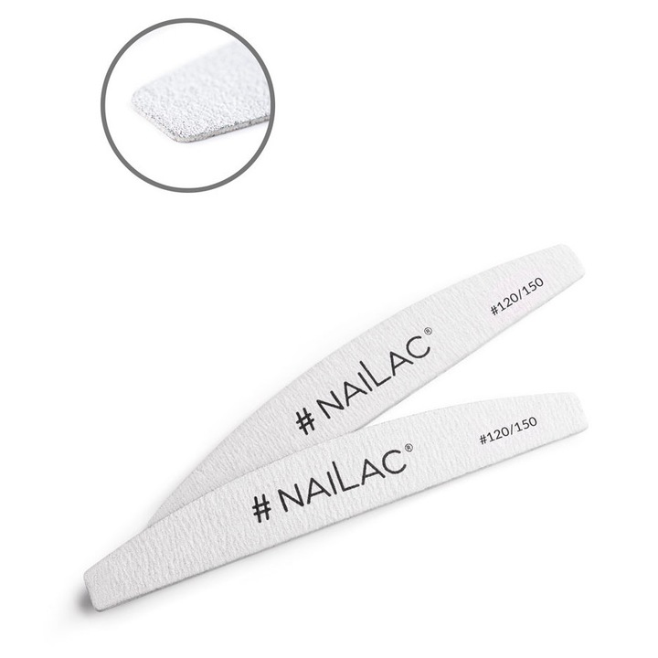 Pilnik cosmetic NaiLac, model Slim - 120/150, ultracienki, dwustronny, 120x150mm