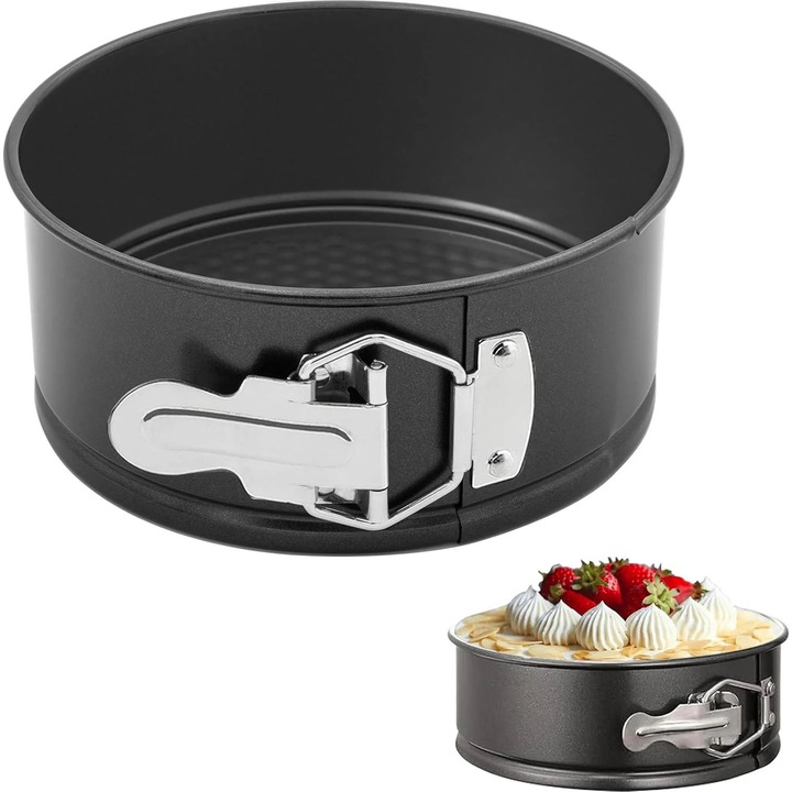 Tava de copt rotunda cu fund detasabil, 16cm, non-stick, din otel carbon