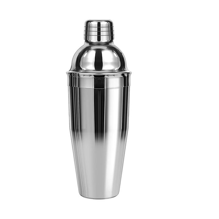 Shaker cocktail 750ml din otel inoxidabil, cu sita, set bar pentru petreceri, argintiu