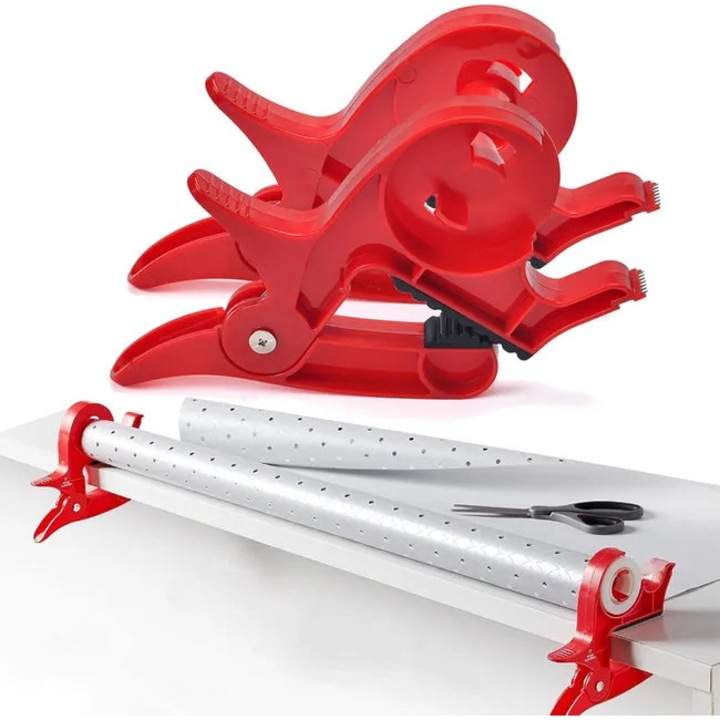 Set de clips pentru ambalare cadouri, 2 buc, instrumente de birou, rosu, 14x27x3.5cm