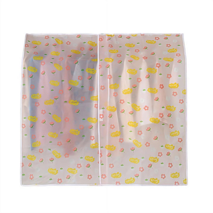 Husa de protectie pentru imbracaminte, transparenta, 110x110cm, design suspendat, set
