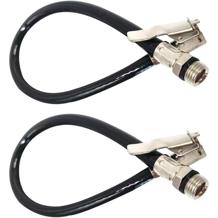 Set furtun umflare anvelope metal cauciuc 30.5cm negru 2 buc
