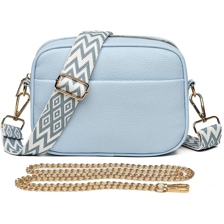 Geanta de umar pentru femei, 22x16x10cm, din piele ecologica, cu multiple compartimente, multicolor