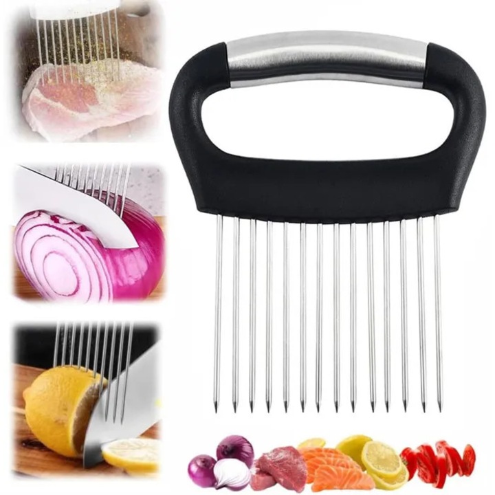 Feliator manual din otel inoxidabil, 14 cutite, multifunctional, pentru legume si carne, design antiderapant