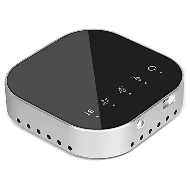 Microfon conferinta, 360 surround, conectivitate Bluetooth si USB, negru, compact