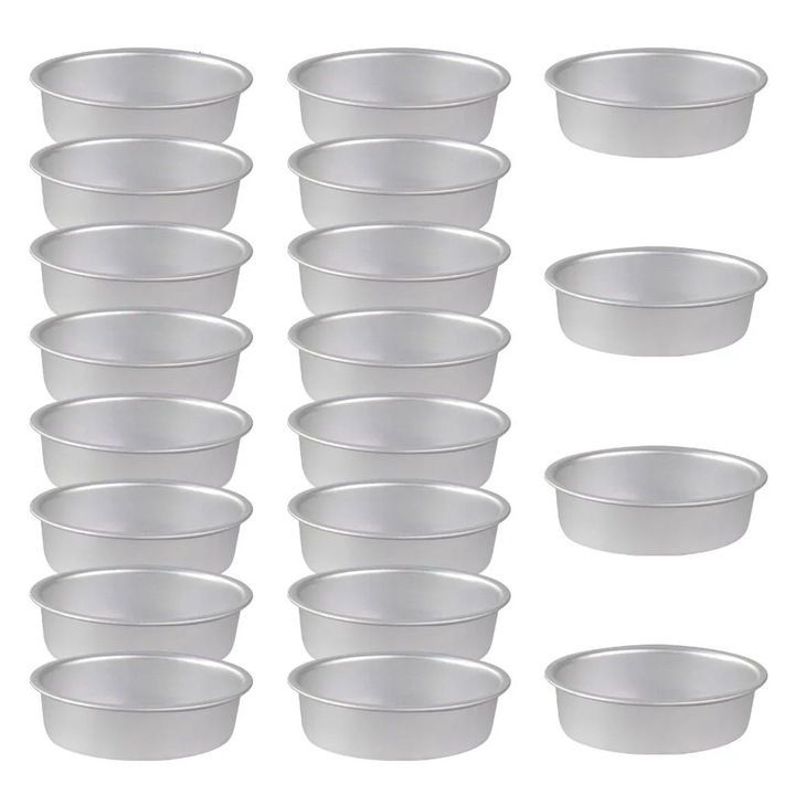 20 darabos sütőforma készlet, ovális, alumínium, tapadásmentes, sütéshez, 8.6cm