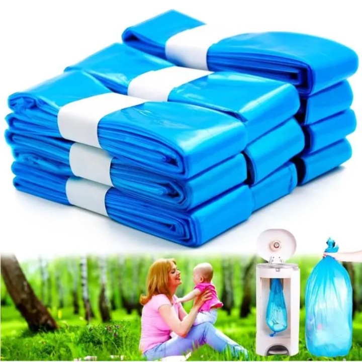 Set saci menajeri pentru scutece, 10x6.5m, rezistenti, impermeabili, transparenti