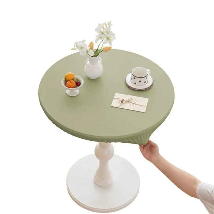 Kerek, vízálló, hőszigetelő, rugalmas, zöld asztalterítő, 60cm