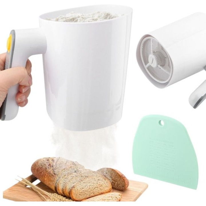 Sita electrica pentru faina, capacitate 1 litru, design ergonomic, 12.3x15.2cm