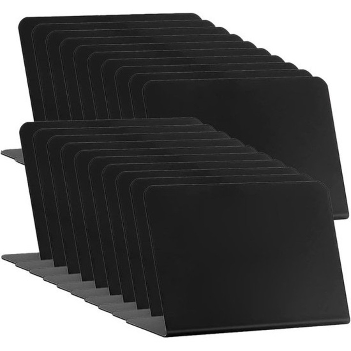 Set 20 tablouri negre, 100x75mm, design in forma de V, reutilizabile, din PVC