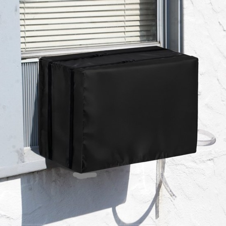 Husa protectoare pentru unitati exterioare de aer conditionat, 70x58x48 cm, neagra, impermeabila, rezistenta la intemperii