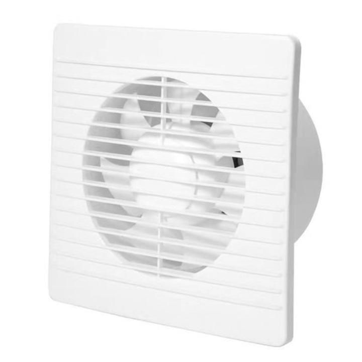 Ventilator de evacuare, 100mm, alb, pentru baie si bucatarie, eficient si silentios, set individual