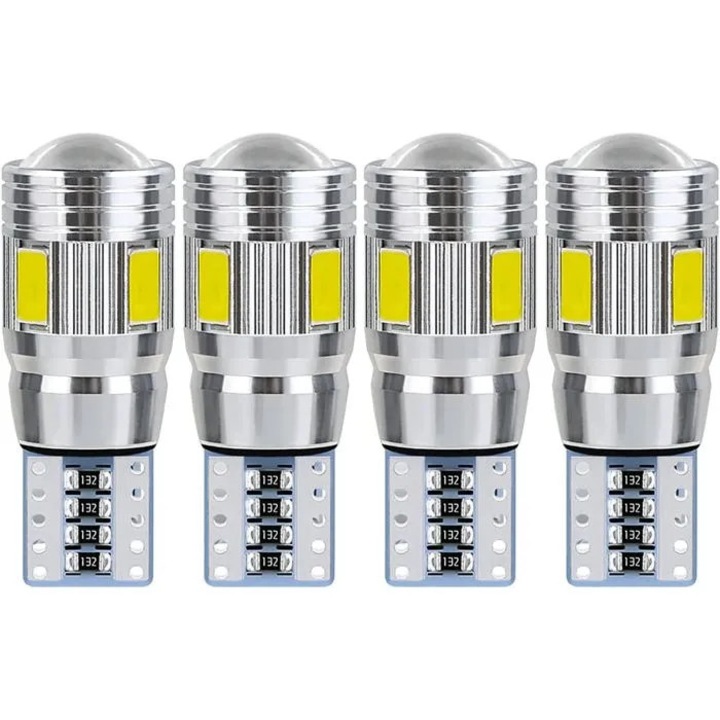 Becuri LED T10, set de 4, 3.5W, 7000K, 37x10mm