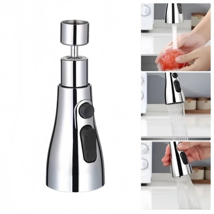 Accesorii baterii sanitare, 3 moduri de spray, efect de sampanie, instalare usoara, dimensiune standard 55/64 inch