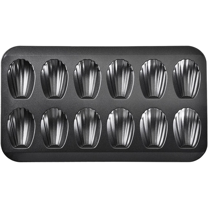 Tavi copt din otel inoxidabil, set de 2, design non-aderent, pentru cuptor, 12 forme, negru