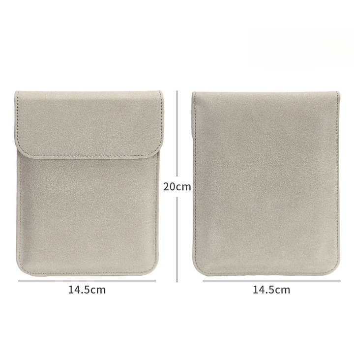 Husa protectoare pentru e-reader 6 inch, gri deschis, design ultra-subtire, set