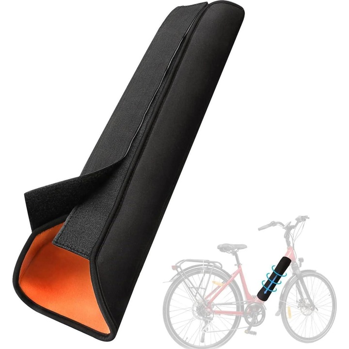 Protectie baterie bicicleta electrica, impermeabila, universala, 28x34cm, portocalie