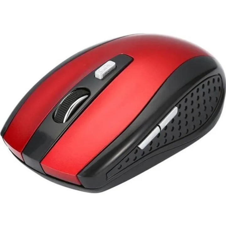 Mouse wireless, 6 butoane, 1600 DPI, rosu